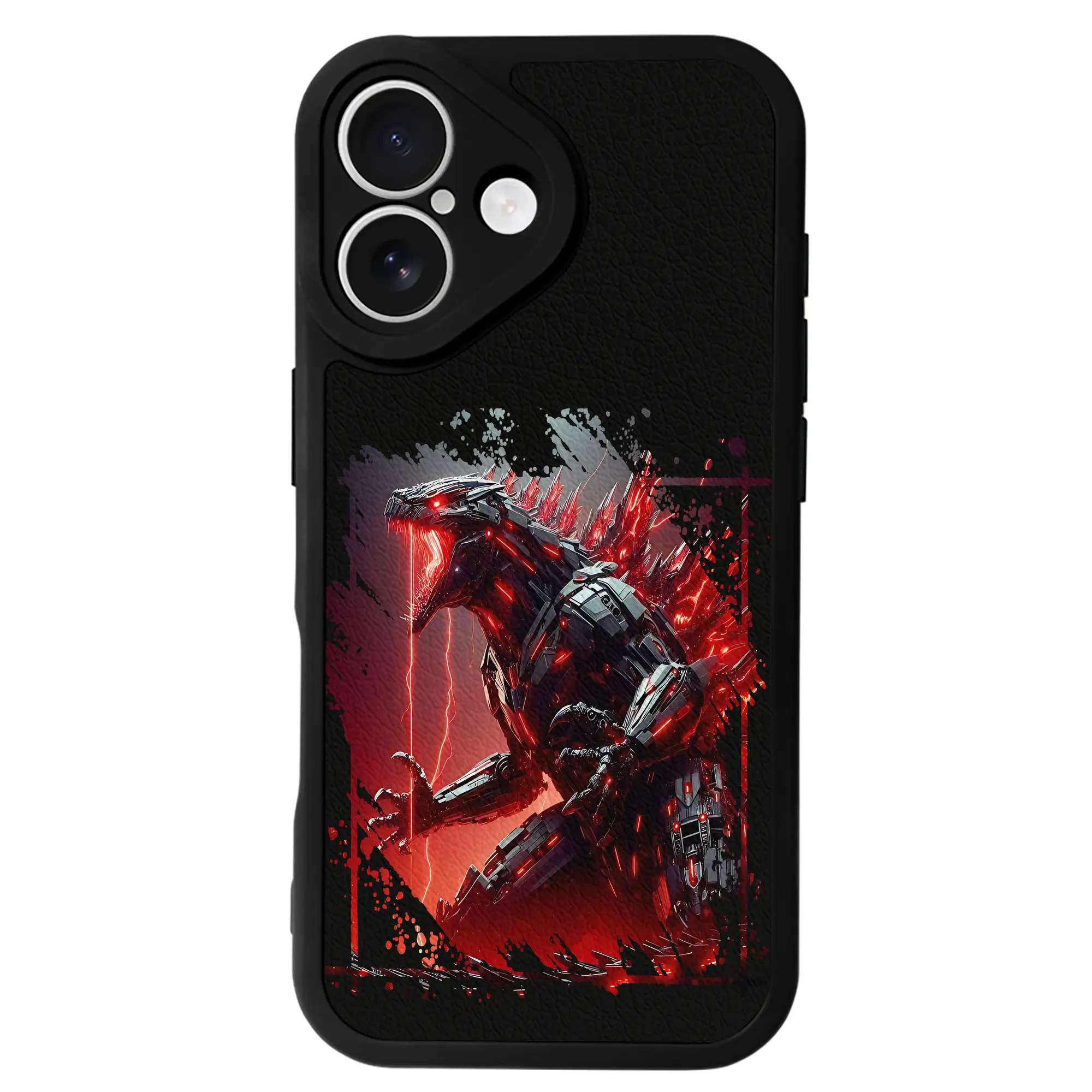 ゴジラ グッズ,メカゴジラ - IPhone 16シリーズ対応 ・ シリコンスマホケース ・ レザー調 ・ 高精度フィット ・ 耐衝撃 ・ ワイヤレス充電対応 ・ 精密カット